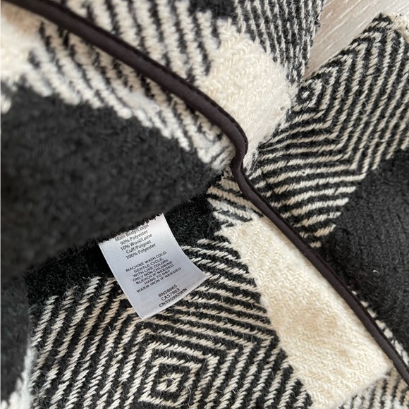Caslon Vintage Black and Cream Buffalo Check Open Front Double Weave Jacket 2X - Picture 4 of 8